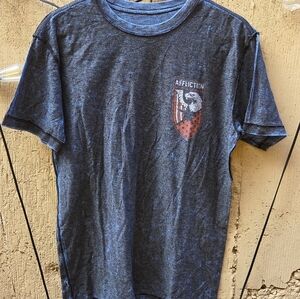 Affliction "Freedom Defender" Dark Blue Short Sleeve Tee, Reversible Light Blue